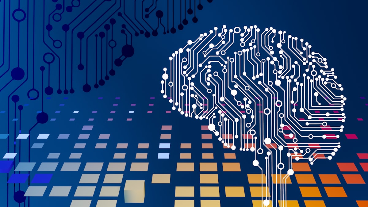 Visualização abstrata de inteligência artificial com redes neurais