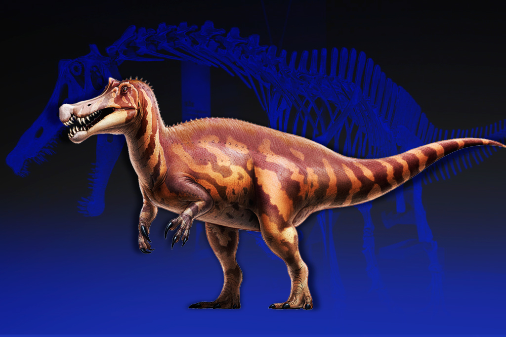 Ilustração de um Irritator challengeri em seu habitat natural na Chapada do Araripe.